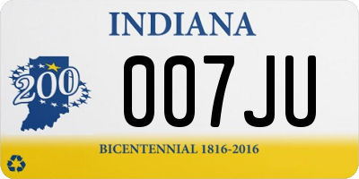 IN license plate 007JU