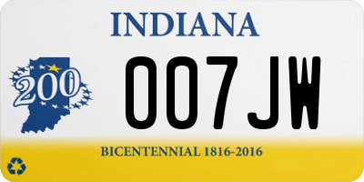 IN license plate 007JW