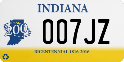 IN license plate 007JZ