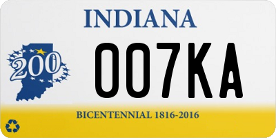 IN license plate 007KA