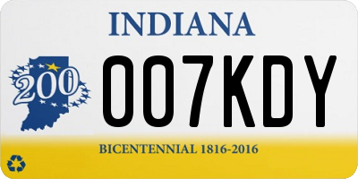 IN license plate 007KDY