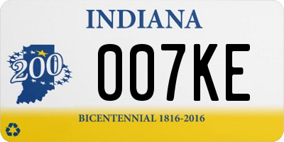 IN license plate 007KE