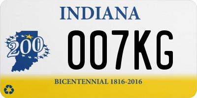 IN license plate 007KG