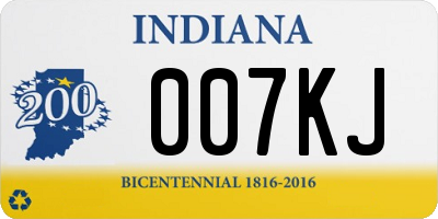 IN license plate 007KJ