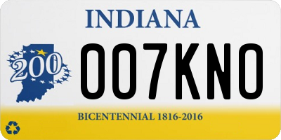 IN license plate 007KNO
