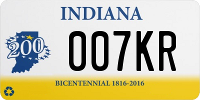 IN license plate 007KR