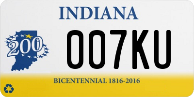 IN license plate 007KU