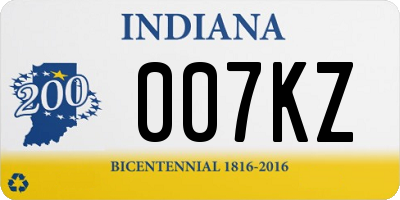 IN license plate 007KZ
