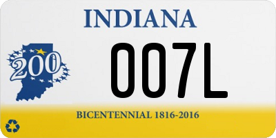IN license plate 007L