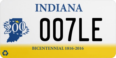 IN license plate 007LE