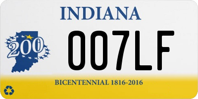 IN license plate 007LF