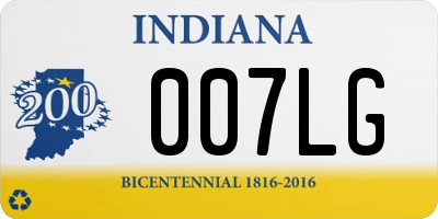 IN license plate 007LG