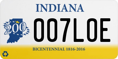 IN license plate 007LOE