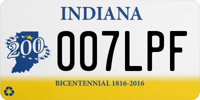 IN license plate 007LPF