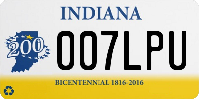 IN license plate 007LPU