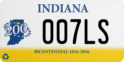 IN license plate 007LS