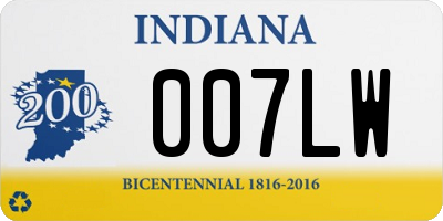 IN license plate 007LW