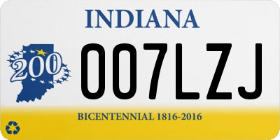 IN license plate 007LZJ