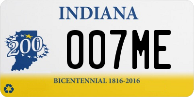 IN license plate 007ME