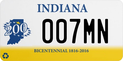 IN license plate 007MN