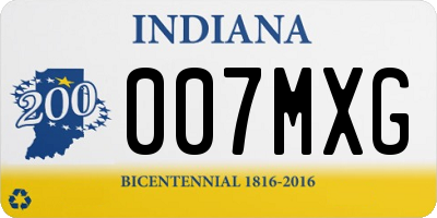 IN license plate 007MXG