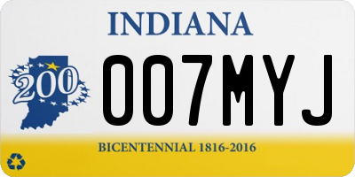 IN license plate 007MYJ