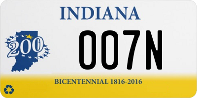 IN license plate 007N