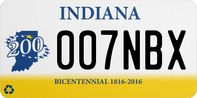 IN license plate 007NBX