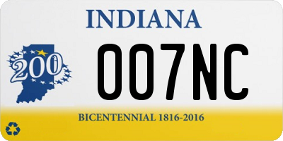 IN license plate 007NC