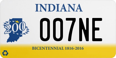 IN license plate 007NE