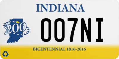 IN license plate 007NI