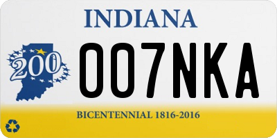 IN license plate 007NKA