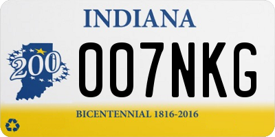IN license plate 007NKG
