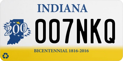IN license plate 007NKQ