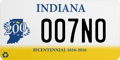 IN license plate 007NO