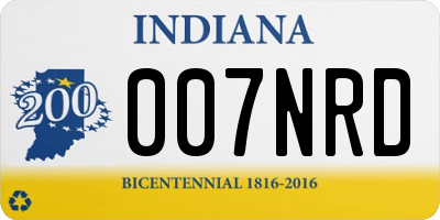 IN license plate 007NRD