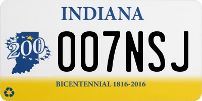 IN license plate 007NSJ