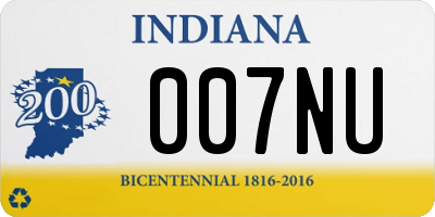 IN license plate 007NU