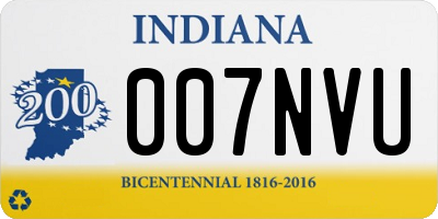 IN license plate 007NVU