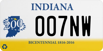 IN license plate 007NW