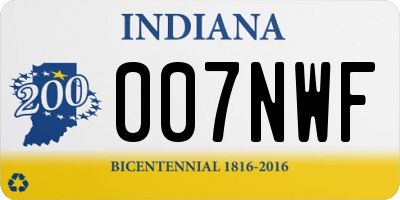 IN license plate 007NWF