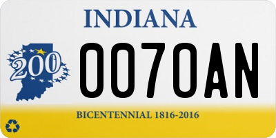 IN license plate 007OAN