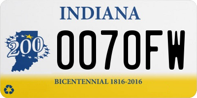 IN license plate 007OFW