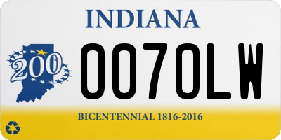 IN license plate 007OLW