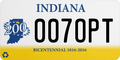IN license plate 007OPT