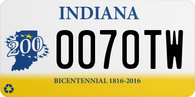 IN license plate 007OTW