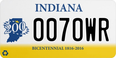 IN license plate 007OWR