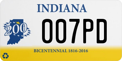 IN license plate 007PD