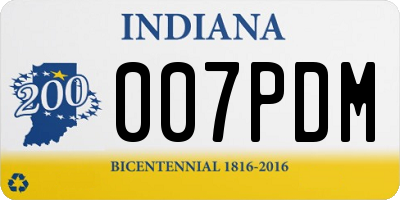 IN license plate 007PDM