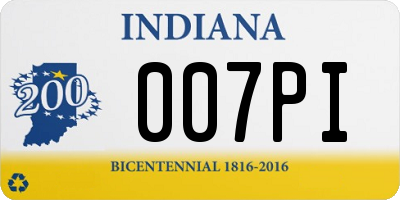 IN license plate 007PI